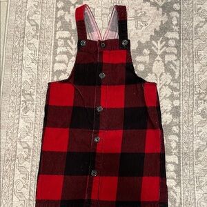 The children's place red and black checkered coveralls dress.Size 4t. Never worn